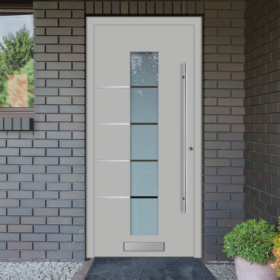 External ThruSafe Aluminium Front Door - 1305 Stainless Steel - 7 Colour Options