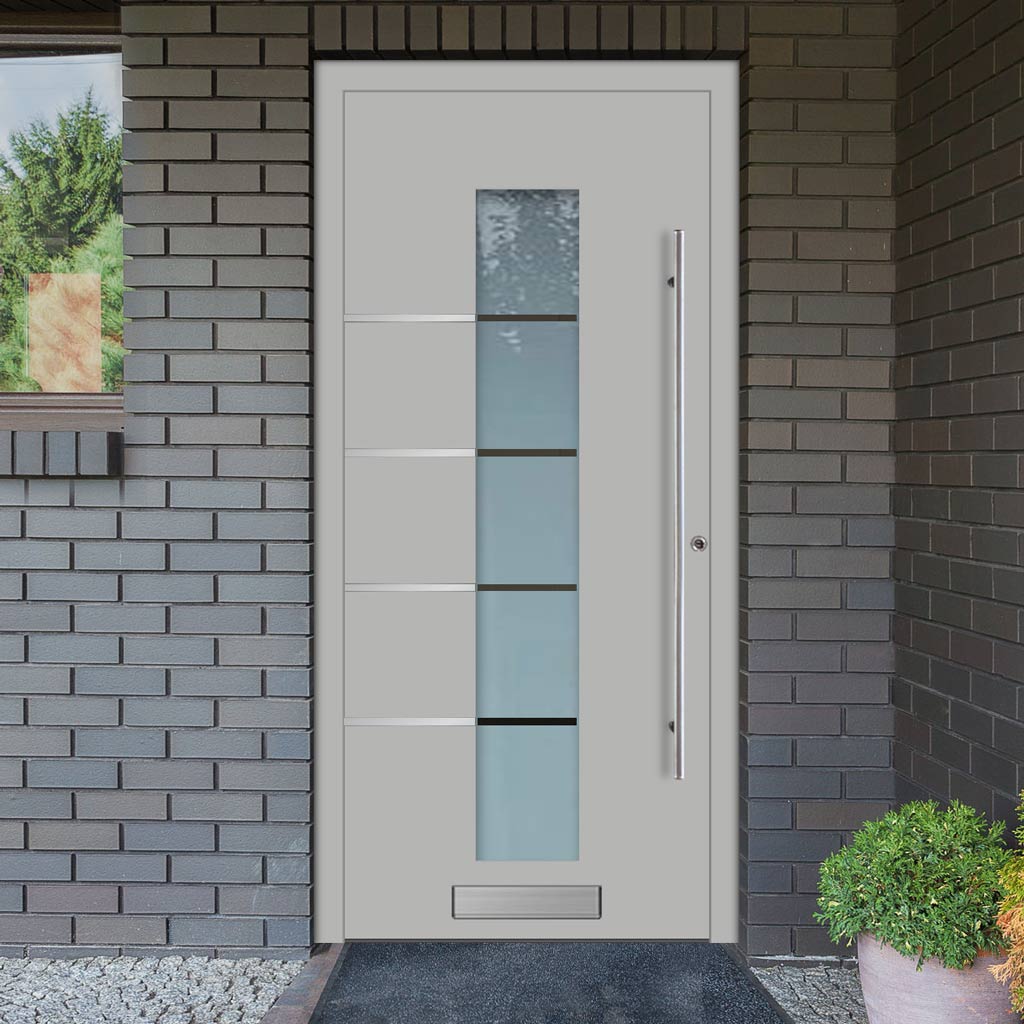 External ThruSafe Aluminium Front Door - 1305 Stainless Steel - 7 Colour Options