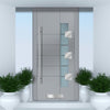 External ThruSafe Aluminium Front Door - 1581 CNC Grooves & Stainless Steel - 7 Colour Options