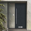 External ThruSafe Aluminium Front Door - 1710 CNC Grooves Solid - 7 Colour Options