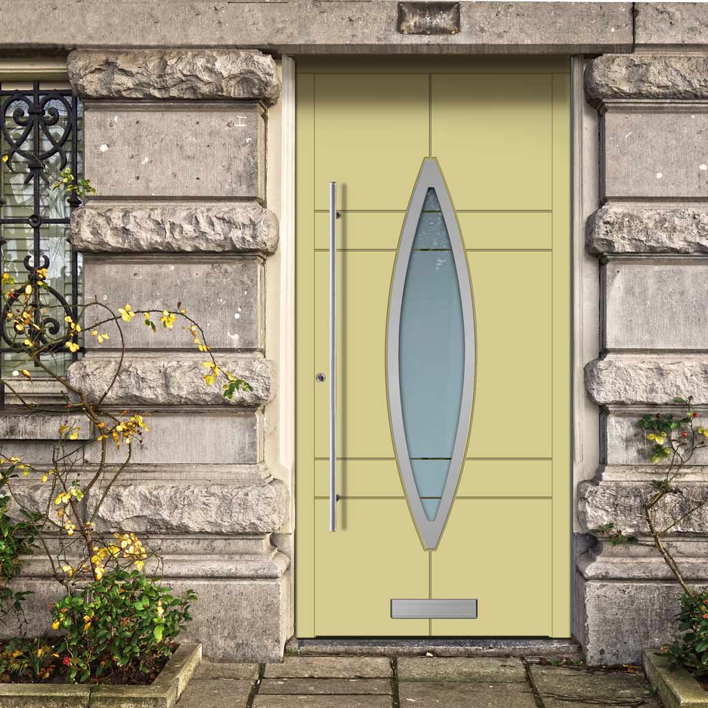 External ThruSafe Aluminium Front Door - 1752 CNC Grooves & Stainless Steel - 7 Colour Options
