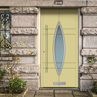 Image: External ThruSafe Aluminium Door - 1752 CNC Grooves & Stainless Steel - 7 Colour Options