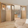 Bespoke Thrufold DX Oak 1930's Style Glazed Folding 3+2 Door