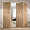 Three Folding Doors & Frame Kit - DX 1930'S Oak Panel 2+1 - Prefinished