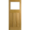 Top Mounted Black Sliding Track & Double Door - 1930's Oak Doors - Frosted Glass - Unfinished