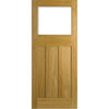 Single Sliding Door & Track - 1930's Oak Door - Frosted Glass - Unfinished