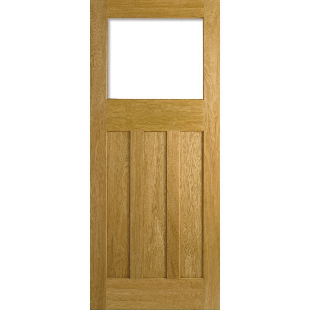 Three Folding Doors & Frame Kit - 1930's Oak Solid 2+1 - Frosted Glass