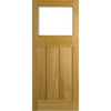 Two Folding Doors & Frame Kit - 1930's Oak Solid 2+0 - Frosted Glass - Unfinished