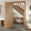 Two Folding Doors & Frame Kit - DX Oak 1930's Panel 2+0 - Unfinished