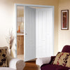 Two Folding Doors & Frame Kit - Coventry 2+0 Folding Panel Door - White Primed