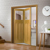 Bespoke Thrufold DX Oak 1930's Style Glazed Folding 2+0 Door