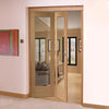 Bespoke Thrufold Pattern 10 1L Shaker Oak Glazed Folding 2+0 Door