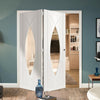 Bespoke Thrufold Pesaro White Primed Glazed Folding 2+0 Door