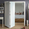 Two Folding Doors & Frame Kit - Salerno Flush 2+0 - White Primed