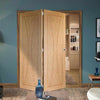 Bespoke Thrufold Verona Oak Flush Folding 2+0 Door - Prefinished