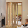 Bespoke Thrufold Verona Oak Glazed Folding 2+0 Door - Prefinished