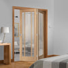 Bespoke Thrufold Worcester Oak 3 Pane Glazed Folding 2+0 Door - Prefinished