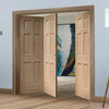 Bespoke Thrufold Colonial Oak 6 Panel Folding 2+1 Door - No Raised Mouldings