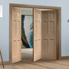 Bespoke Thrufold Colonial Oak 6 Panel Folding 2+1 Door - No Raised Mouldings