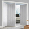 Three Folding Doors & Frame Kit - Coventry 2+1 Folding Panel Door - White Primed