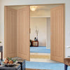 Three Folding Doors & Frame Kit - Belize Oak 2+1 Folding Door - Prefinished