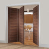 Bespoke Thrufold Forli Walnut Flush Folding 2+1 Door - Aluminium Inlay - Prefinished