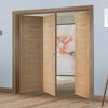 Bespoke Thrufold Palermo Flush Oak Folding 2+1 Door - Panel Effect