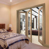 Three Folding Doors & Frame Kit - Pattern 10 Oak 2+1 - Clear Glass - Prefinished