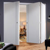 Three Folding Doors & Frame Kit - Sierra Blanco Flush 2+1 - White Painted