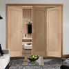 Bespoke Thrufold Suffolk Oak Folding 2+1 Door - Vertical Lining