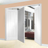 Bespoke Thrufold Suffolk Flush White Primed Folding 2+1 Door
