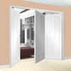 Bespoke Thrufold Suffolk Flush White Primed Folding 2+1 Door