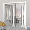 Three Folding Doors & Frame Kit - Verona 2+1 - Clear Glass - White Primed