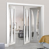 Three Folding Doors & Frame Kit - Verona 2+1 - Clear Glass - White Primed