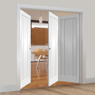 Image: Bespoke Thrufold Worcester White Primed 3P Folding 2+1 Door