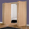 Four Folding Doors & Frame Kit - Belize Oak 2+2 Folding Door - Prefinished