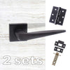 Two Pack Forme Foglia Designer Lever on Minimal Square Rose - Matt Black