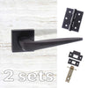 Two Pack Forme Foglia Designer Lever on Minimal Square Rose - Matt Black