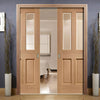 Bespoke Malton Oak Glazed Double Pocket Door - No Raised Mouldings - Prefinished