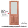 2XG Mahogany Wooden Back Door - Dowel Jointed - Clear Double Glazing