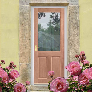 Image: 2XG Hardwood Wooden Back Door - Dowel Jointed - Clear Double Glazing