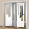 Three Folding Doors & Frame Kit - Coventry 3+0 - Clear Glass - White Primed