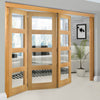 Three Folding Doors & Frame Kit - Coventry Shaker Oak 3+0 - Clear Glass - Unfinished