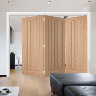 Image: Three Folding Doors & Frame Kit - Belize Oak 3+0 - Prefinished