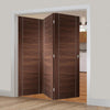 Bespoke Thrufold Forli Walnut Flush Folding 3+0 Door - Aluminium Inlay - Prefinished