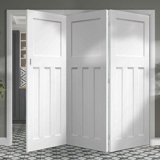 Image: Three Folding Doors & Frame Kit - DX 1930's Panel 3+0 - White Primed