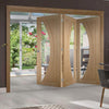Three Folding Doors & Frame Kit - Salerno Oak 3+0 - Clear Glass - Unfinished