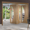 Bespoke Thrufold Salerno Oak Glazed Folding 3+0 Door - Prefinished