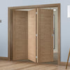 Bespoke Thrufold Palermo Flush Oak Folding 3+0 Door - Panel Effect