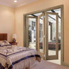 Three Folding Doors & Frame Kit - Pattern 10 Oak 3+0 - Clear Glass - Prefinished